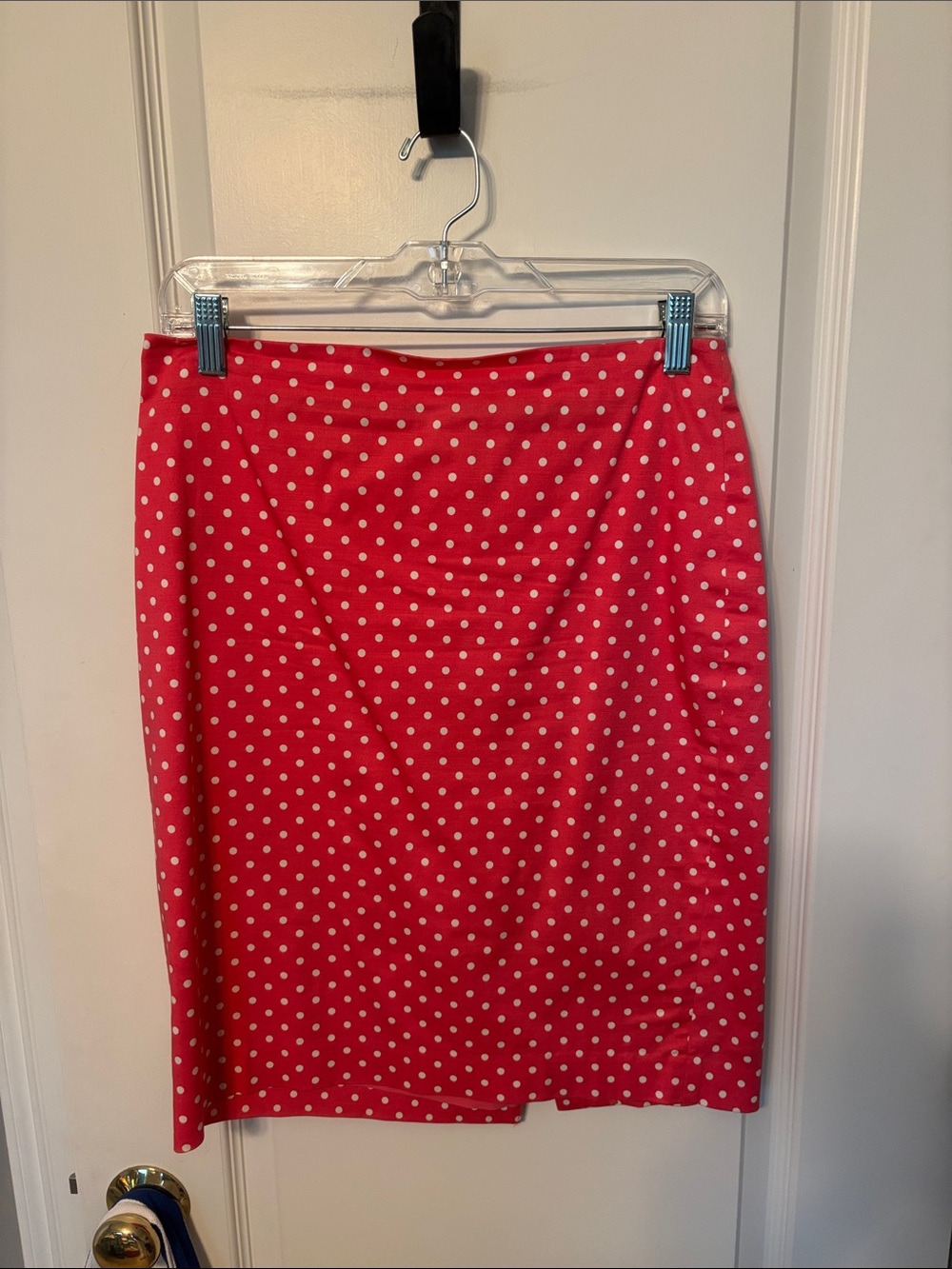 Ann Taylor Pink and White Polka Dot Pencil Skirt
